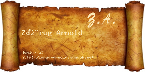 Zárug Arnold névjegykártya